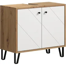 trendteam Waschbeckenunterschrank Touch 69 x 61 x 33 cm Weiß Matt