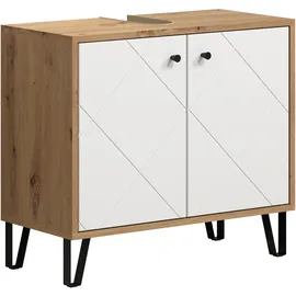 trendteam Waschbeckenunterschrank Touch 69 x 61 x 33 cm Weiß Matt