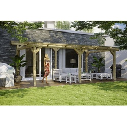 SKANHOLZ Terrassenüberdachung »Siena«, Breite: 648 cm, Dach: Polycarbonat (PC), natur - beige