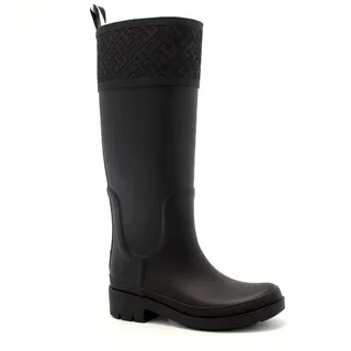 Tommy Hilfiger Damen Gummistiefel Rubber Long Boot Wasserabweisend, Schwarz (Black), 40