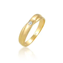 Elli DIAMONDS Ring 585 Gelbgold Ehering, Verlobungsring Diamant Weiß Brillantschliff (0.03 ct) Gel - Gr. 52