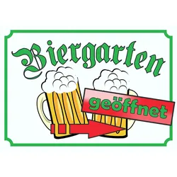 HB-Druck Biergarten rechts geöffnet Aufkleber A6 (105x148mm)