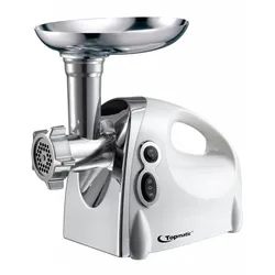 Topmatic MG-1200.3 Weiss elektrischer Fleischwolf 1200W Edelstahl Rückwärtslauf Sicherheitsschalter