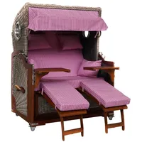 WebaVita Strandkorb Bali Mahagoni Rosa