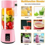 380ML Mini Smoothie Mixer Tragbarer elektrisch Maker Standmixer Blender Smoothie Machine(Rosa)