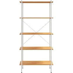 vidaXL Regal mit 5 Böden Weiß und Eiche-Optik 80x40x163 cm