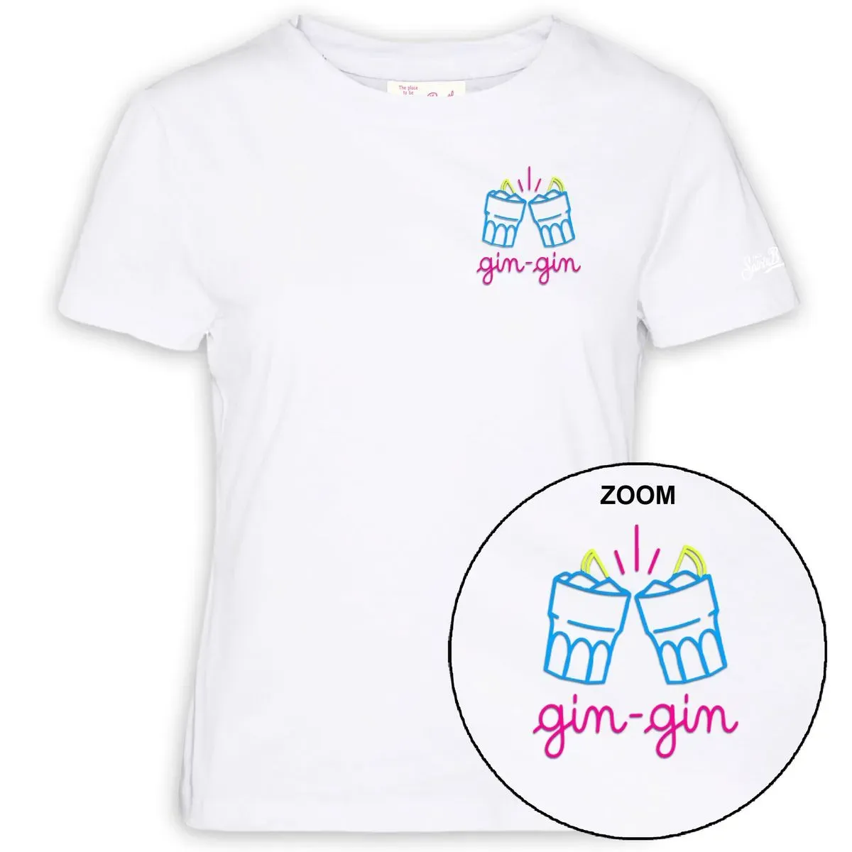 MC2 Saint Barth Emilie Woman Cotton Tshirt gin gin 01n emb (04379L) L