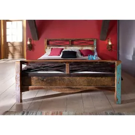 Massivmoebel24 Altholz Bett 180 x 200 cm Mehrfarbig