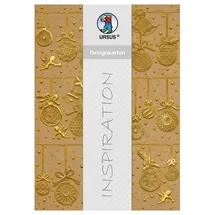 Ursus Designkarton Weihnachten Weihnachtskugeln gold DIN A4 5 Blatt 250 g/qm