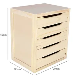 MUEBLEAR - Schubladenkommode 5 Schubladen ohne Lackierung