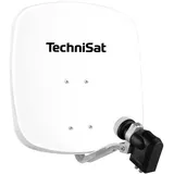 TechniSat DIGIDISH 45 – Satelliten-Schüssel für 4 Teilnehmer (45 cm kleine Sat Anlage - Komplettset mit Wandhalterung, Quattro-Switch-LNB und An-Rohr-Fitting) weiß