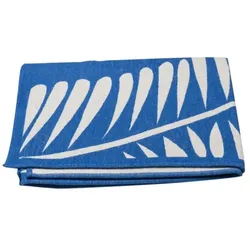 David Fussenegger Wohndecke Luca 'Palmenblatt' 140 x 200 cm (Farbe: Blau)