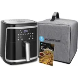 Aigostar - XXL-Luftfritteuse mit Staubschutz, 7 l Air Fryer, 1900 W und Warmhaltefunktion, Rezeptbuch im Lieferumfang enthalten, LED-Touch-Panel,