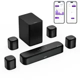 ULTIMEA 7.1ch Soundbar mit Dolby Atmos, Surround Sound Stereoanlage mit 4 Surround Lautsprechern, App, Heimkino Soundsystem, Soundbar für TV Geräte mit Subwoofer, HDMI eARC, Bluetooth 5.3, Aura A60
