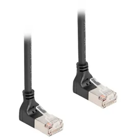 DeLock 80281 RJ45 Cat.6A S/FTP Slim 90° oben - oben gewinkelt 1 m schwarz