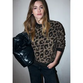 street one studio Rundhalspullover mit Leo Design Schwarz 44