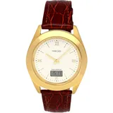 MARQUIS Herren Funkuhr Armbanduhr Braunes Leder, deutsches Funkwerk 6552-242