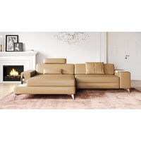 BULLHOFF Ecksofa Leder Ecksofa Eckcouch L-Form Designsofa LED Wohnlandschaft Leder Sofa Couch XXL Grau Cognac »MÜNCHEN IV« von BULLHOFF, Made in Europe beige|braun