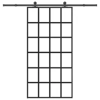 vidaXL Schiebetür mit Beschlag rechts 102 x 205 cm schwarz