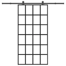 vidaXL Schiebetür mit Beschlag rechts 102 x 205 cm schwarz