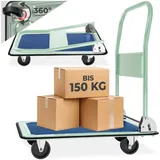 Tectake tectake® Plattformwagen, klappbarer Handgriff, rutschfeste Auflage und gummierter Kantenschutz, Ladefläche 73 x 47 cm