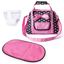 Bayer Puppen Wickeltasche schwarz Herzen Pink/Rosa