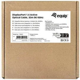 Equip DisplayPort 1.4 St/St 30m 8K/60Hz komp.HDCP schwarz 30 m,