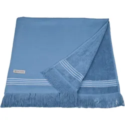 Hamamtuch ROSS "Hamam", blau (kornblau), B:90cm L:180cm, Hamam Frottier, Hamam Frottier, Handtücher (Packung), idealer Begleiter für Strand, Sauna oder Wellnessbereich