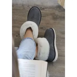 Hollert Lammfell Hausschuhe ZUGSPITZE GRAU - Schuhgröße: EUR 42 - Grau - 42