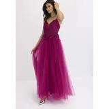 bonprix Abendkleid Maxi Tüll mit Spitze Pink 36