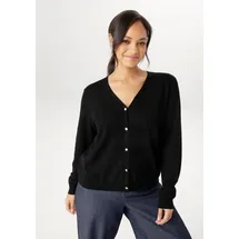 aniston plus Strickjacke mit edlen Knöpfen Schwarz 52
