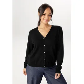 aniston plus Strickjacke mit edlen Knöpfen Schwarz 52