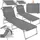 Tectake tectake® Gartenliege, klappbar, 4-fach verstellbare Rückenlehne mit Kopfpolster, 190 x 68 x 65 cm