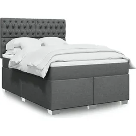 vidaXL Boxspringbett 140 x 200 cm Dunkelgrau