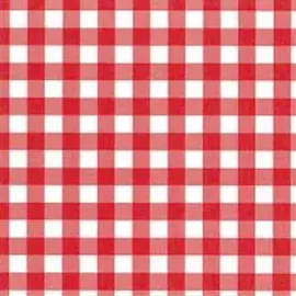 Papstar 100 Servietten, 3-lagig 1/4-Falz 33 cm x 33 cm rot "Vichy Karo"