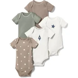 Tchibo - 5 Kurzarmbodys - Newborn - Gr. 50/56 - blau