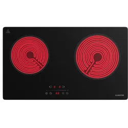 Klarstein CeramEase Slim VTC Kochfeld | Glaskeramik | 2 Kochfelder | 4 kW | Touch | Timer Schwarz