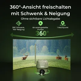 Reolink Wildkamera 4K 8MP Überwachungskameras 3G/4G LTE mit 360o Rundumsicht,No-Glow,Tiererkennung, 355°/90° Schwenk,Bewegungsmelder,2-Weg-Audio