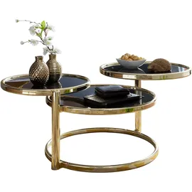 KADIMA DESIGN Schwarz Gold Glas 58 x 43 x 58 cm