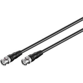 goobay 71433 Verbindungskabel BNC (RG58), Koaxialkabel, BNC-Stecker -> BNC-Stecker, 2-Fach geschirmt, 50 Ohm, schwarz, 0,5 Meter