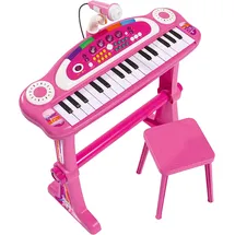 Simba Kinder-Keyboard My Music World  mit Hocker und Mikrofon  rosa