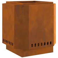 VidaXL Feuerschale rauchfreier Grill 48x48x51 cm aus wetterfestem Stahl