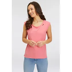 Kurzarmshirt »GREETA«, großer Rückenausschnitt mit Band zum Zusammenhalten, Gr. XL (42), CORAL, , 34645008-XL