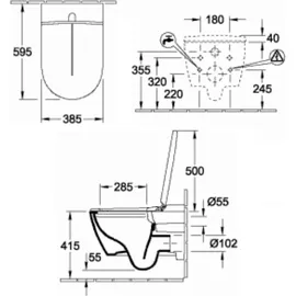 Villeroy & Boch ViClean-I200 Dusch-WC mit WC-Sitz Pure Black CeramicPlus