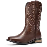 Bruno Marc Herren Cowboy Stiefel Westernstiefel zum Hineinschlüpfen,Size 41.5,Kaffee,BMUMMB2501 - 41.5 EU
