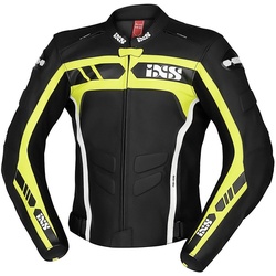 IXS Sport RS-600 1.0 Motorrad Lederjacke, schwarz-gelb, Größe 48 für Männer