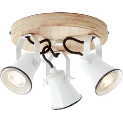 Brilliant Deckenstrahler Seed Holz weiß GU10 max. 5W ohne Leuchtmittel schwenkba...
