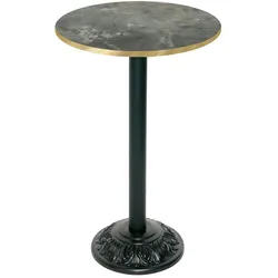 Restootab Stehtisch Bistrot-Stil Ø60cm - Modell Metal Stein mit messingfarbenen Kanten