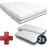 sleezzz 7 Zonen Viskoelastik-Matratze Sleezzz Smart 180 x 200 cm, Höhe 18 cm, Härtegrad H3 mit Air Memoryschaum + 2 x Sleezzz® Smart höhenverstellbares...