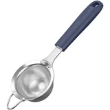 U-Taste Feinmaschiges Sieb: Küchensieb aus 18/8-Edelstahl klein Metallsieb mit genietet stabilem Silikongriff zum Sieben von Mehl, Abtropfen von Tee, Reis, Quinoa (Mitternachtsblau, 8.5 cm)